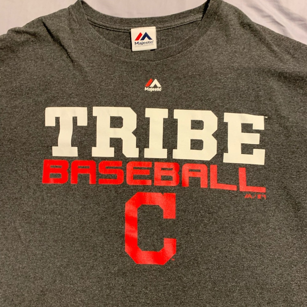 Cleveland Tribe Baseball ‘C’ Majestic T-shirt 50%polyester-50%cotton Size:XL